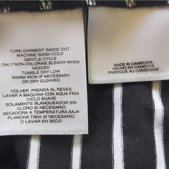 ANNE KLEIN | Women's Striped Top Black White Size Small - Picture 6 of 9